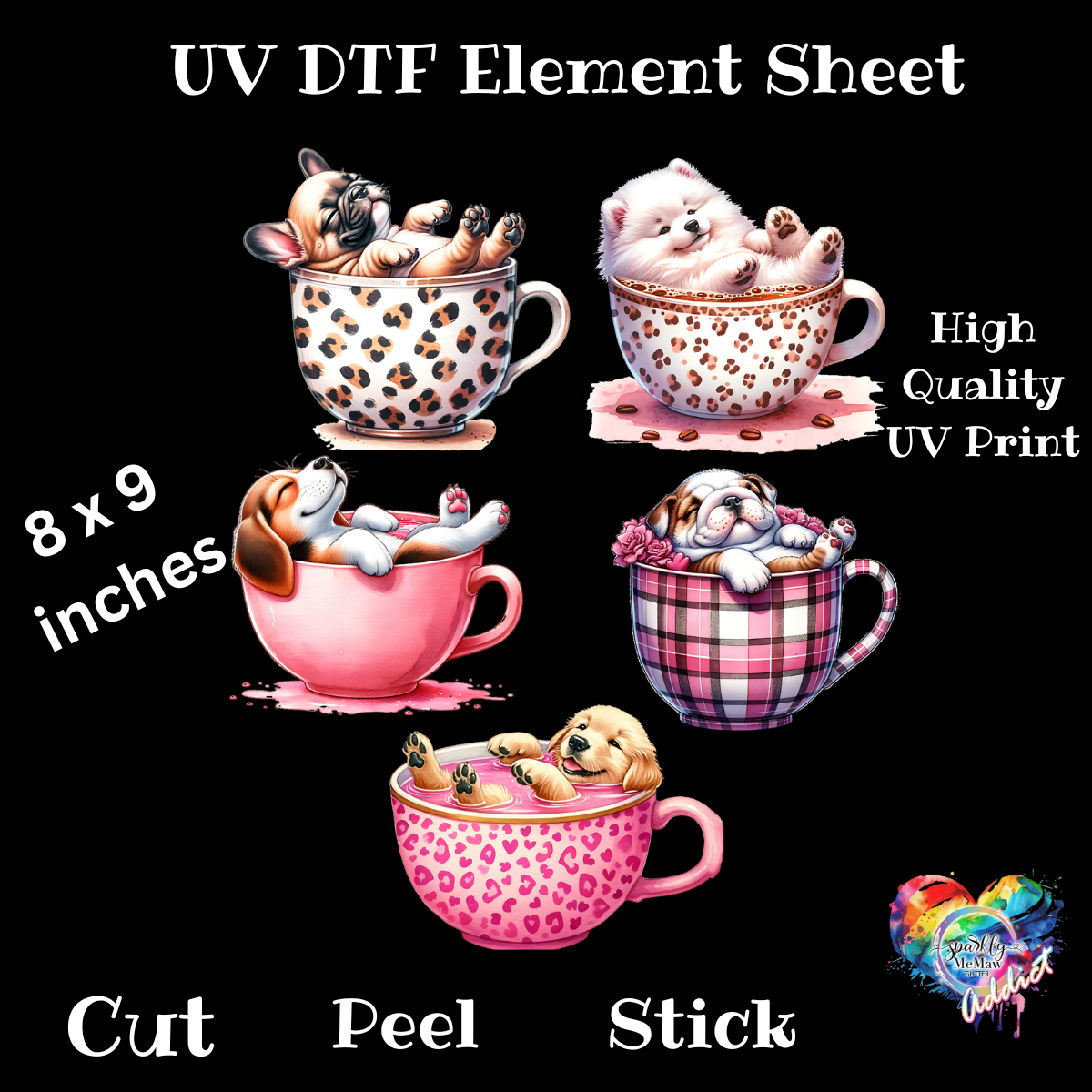 Mug Puppies UV DTF Element Sheet