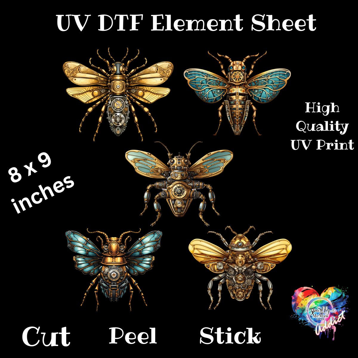 SteamPunk 2 UV DTF Element Sheet