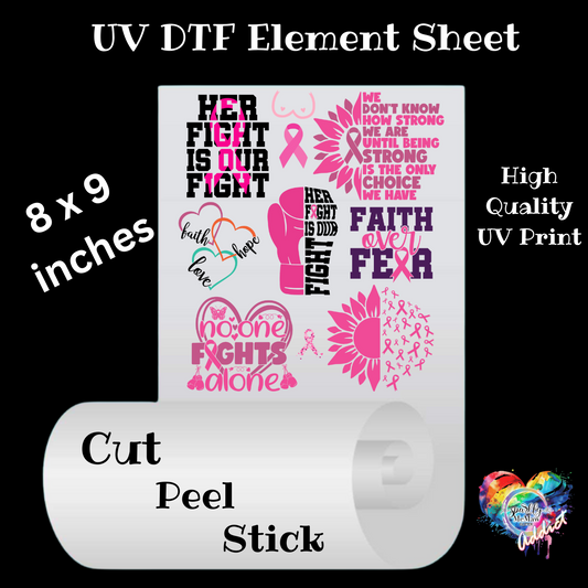 Her Fight is our Fight UV DTF Element Sheet