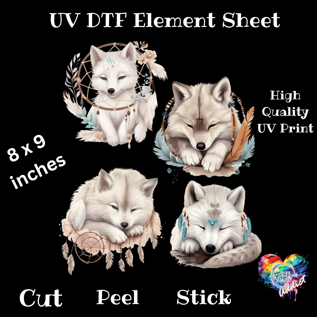 Artic Wolf UV DTF Element Sheet