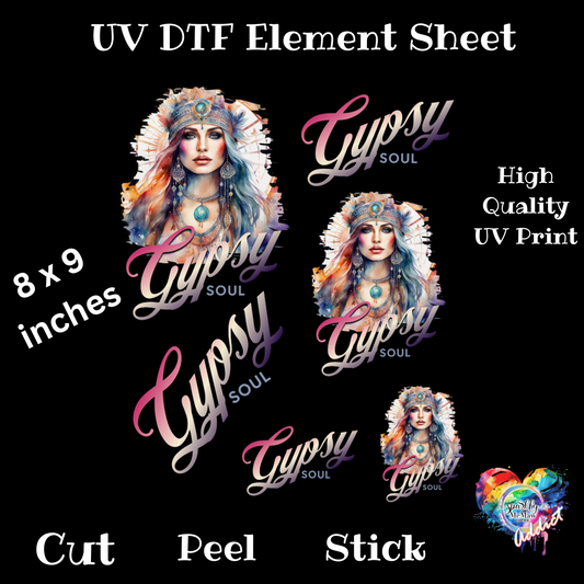 Gypsy Soul UV DTF Element Sheet