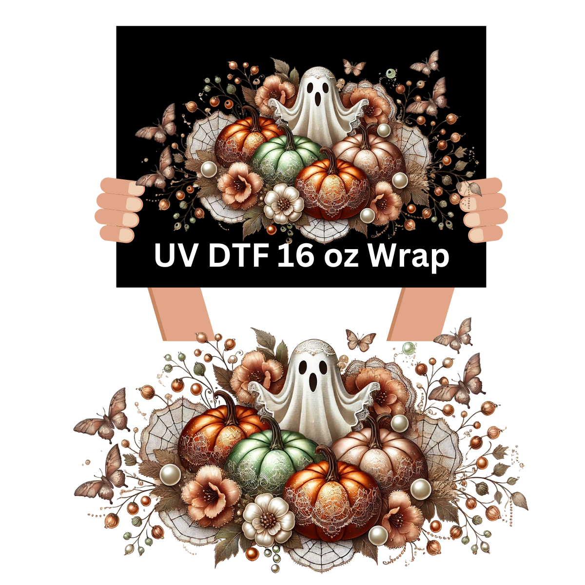 Cute Fall Ghost UV DTF Wrap