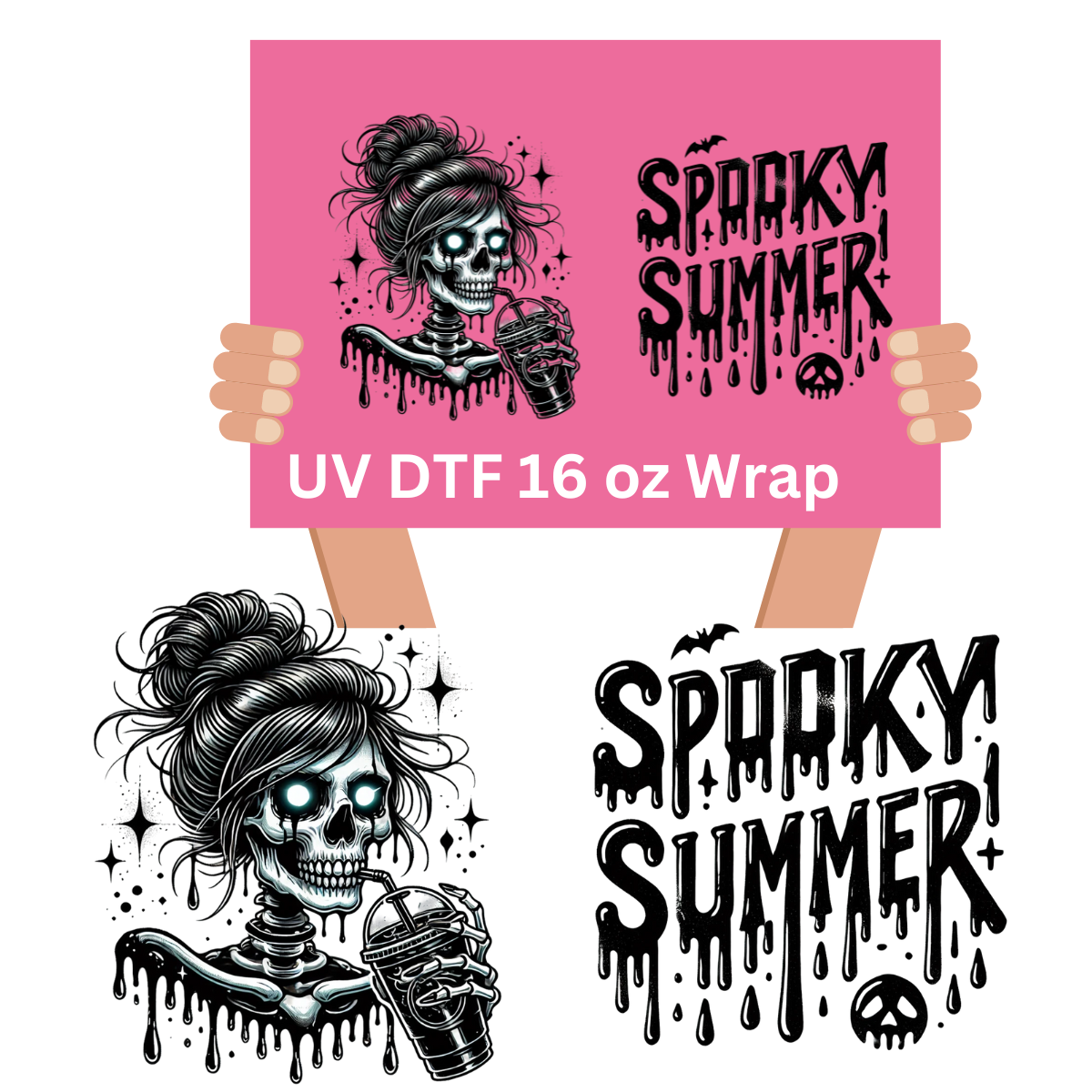 Spooky Girl Summer UV DTF Wrap (Decal Set)