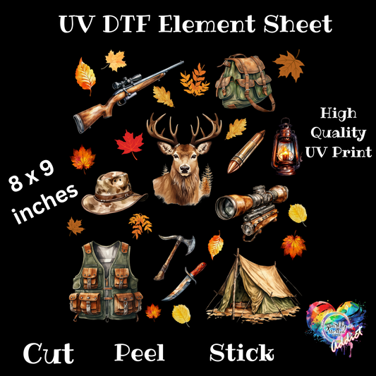 Hunting UV DTF 8X9 Inch Element sheet