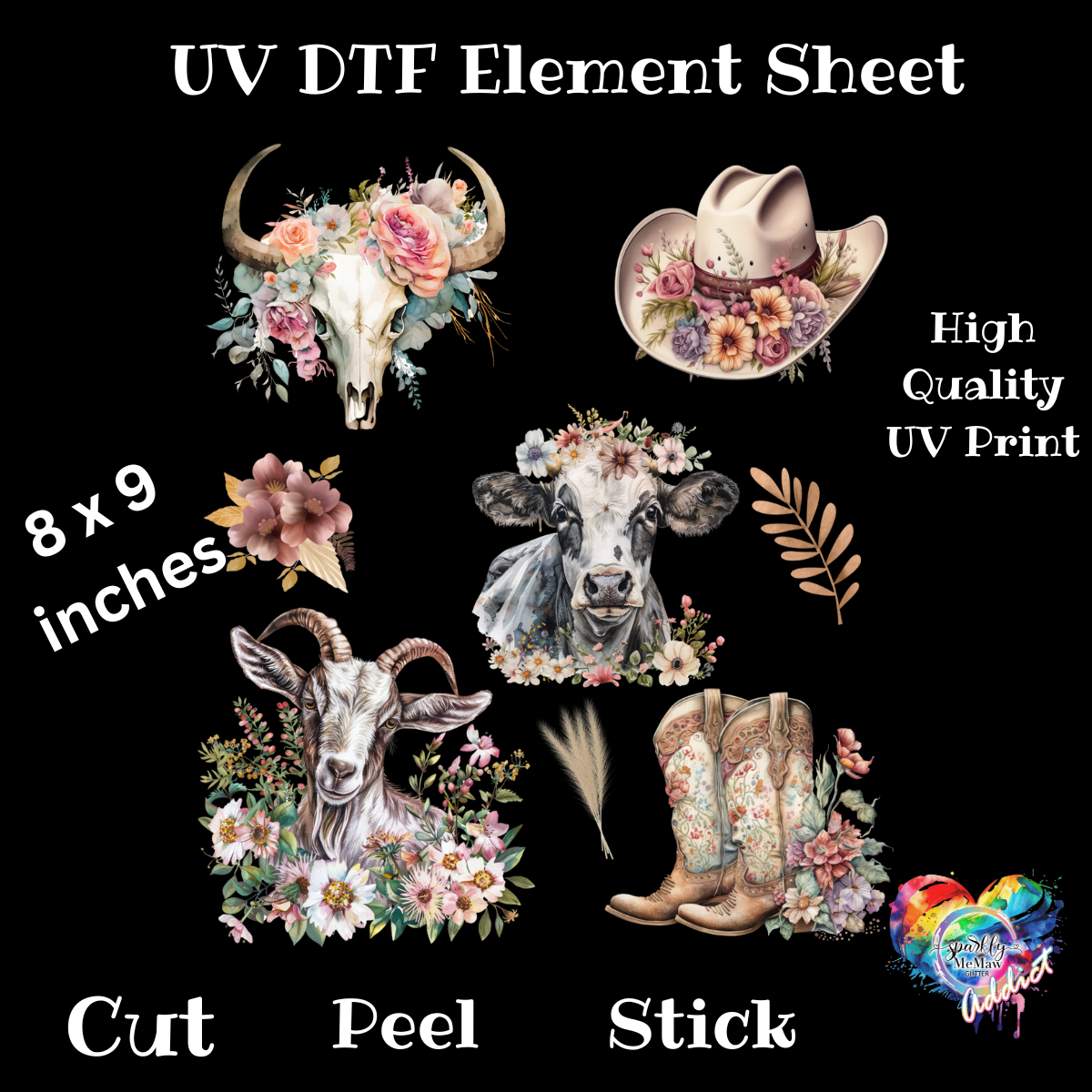 Western UV DTF element Sheet