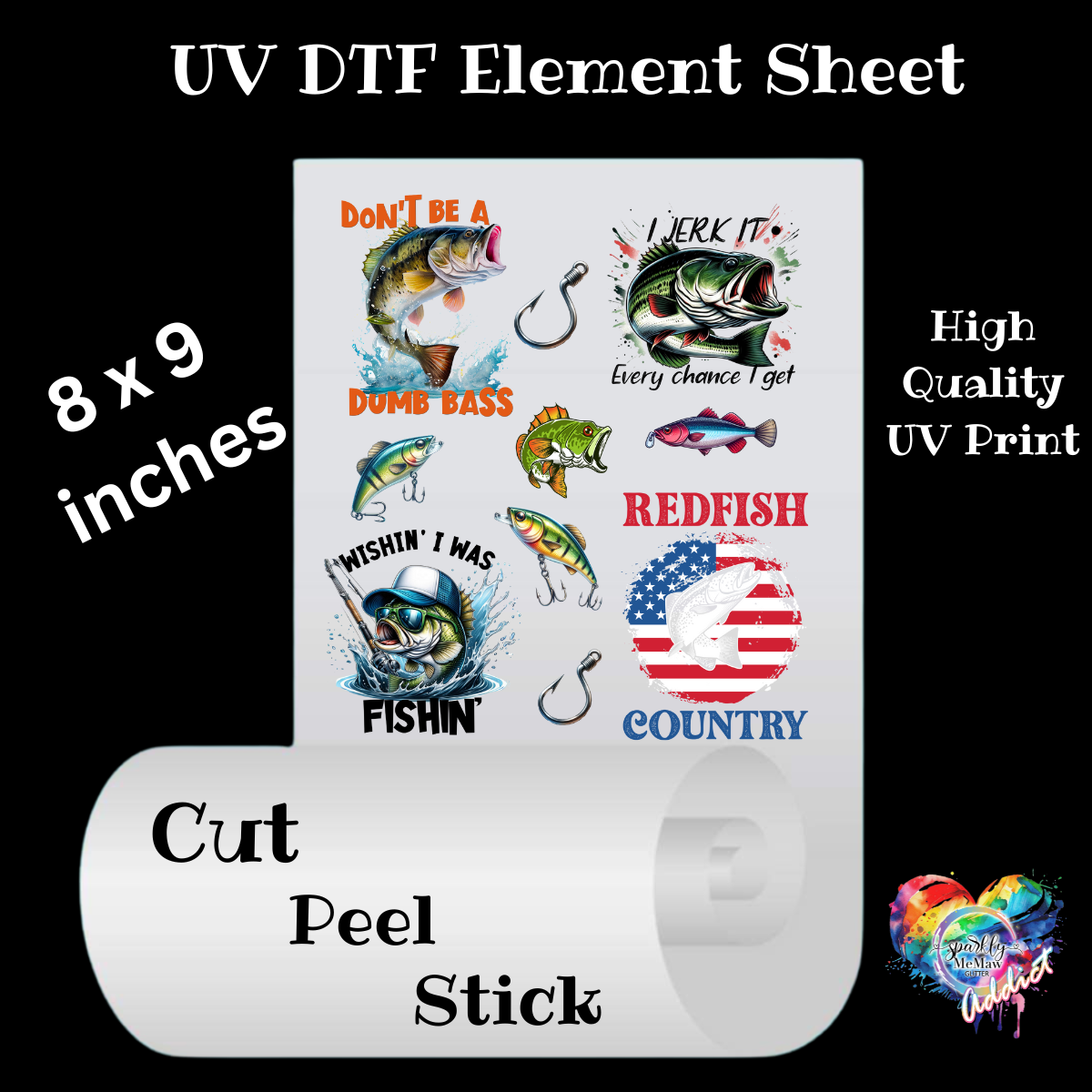 Fishing UV DTF Element Sheet