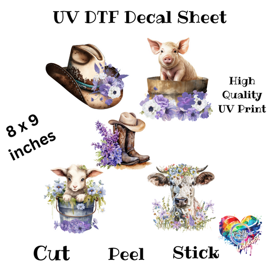 A little Country UV DTF Decal Sheet 8x9 inches