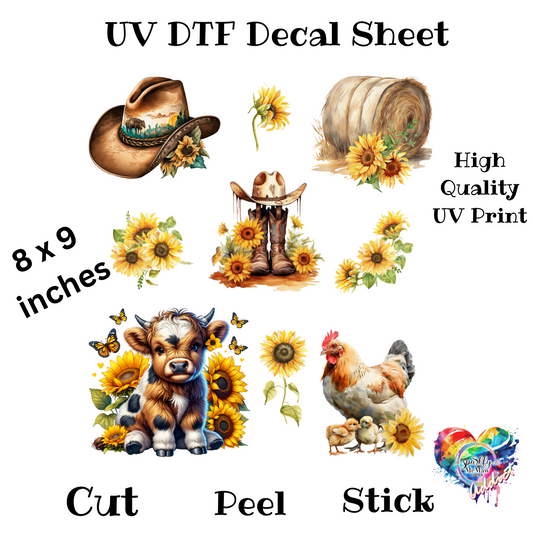 Another Farm Sunflower UV DTF Decal Set