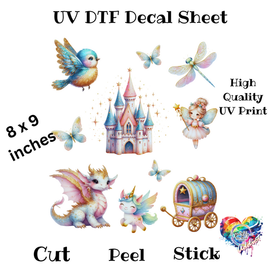 Glitter Fairy UV DTF Decal Sheet