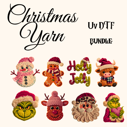 Christmas Yarn UV DTF Bundle (all are 4 inches tall)