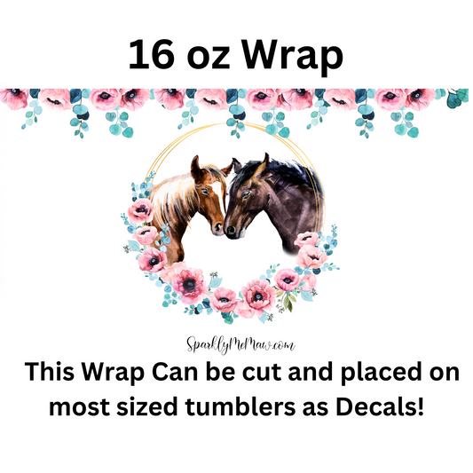 Floral Horse UV DTF 16 oz Wrap