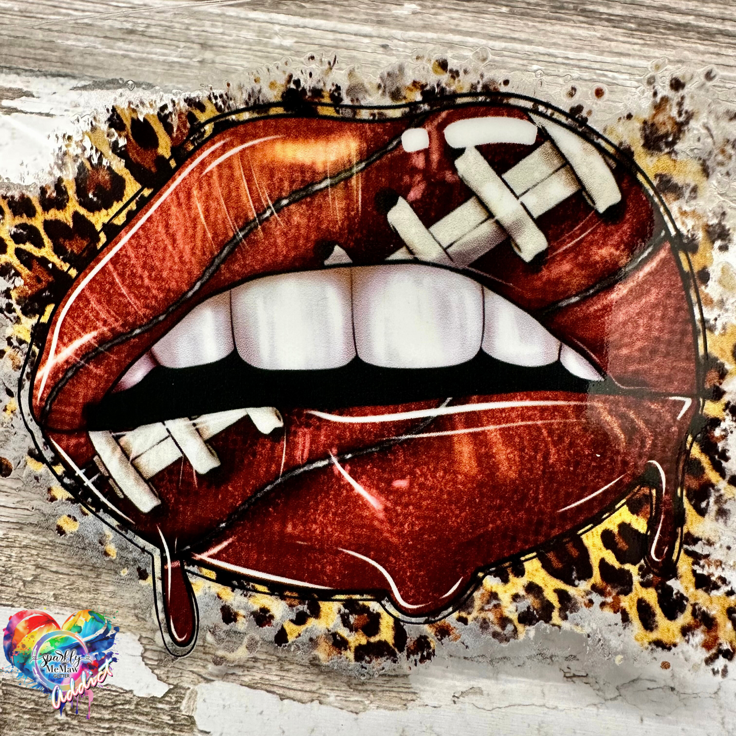Football "Mouth" UV DTF Decal 4 x 4.5 inches