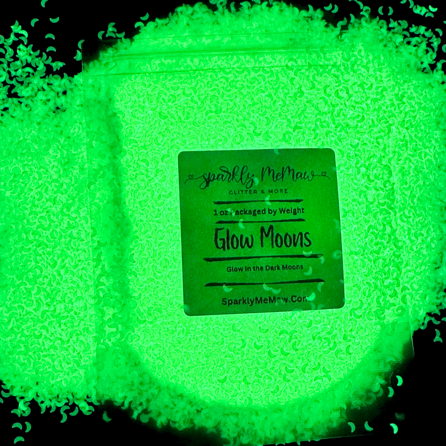 Glow Moons Glow in the Dark 3mm Moon Shapes