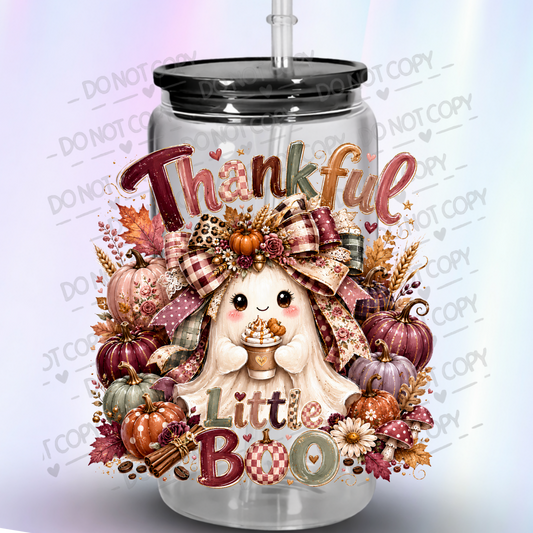 Thankful Little Boo Ghost UV DTF Decal