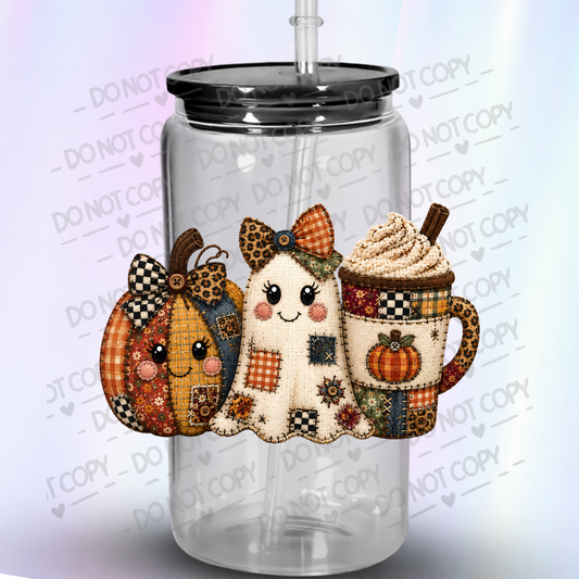 Patchwork Halloween Trio UV DTF Decal