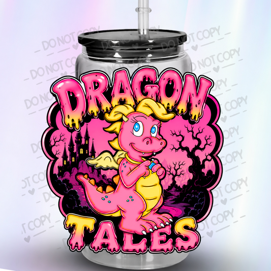 Dragon Tales Pink Dragon UV DTF Decal
