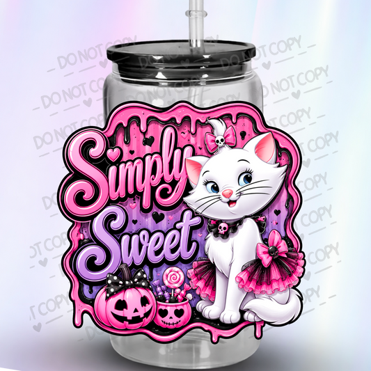 Simply Sweet Halloween Cat UV DTF Decal