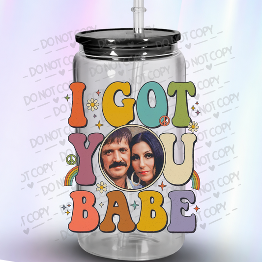 Sonny & Cher I Got You Babe this is a UV DTF Decal