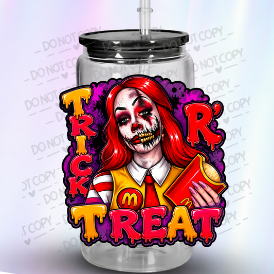Trick R Treat Ronald McDonald Horror is a UV DTF Decal