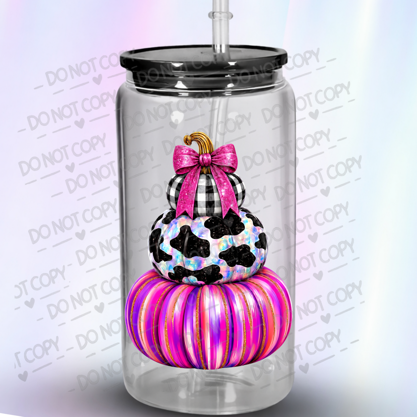 Stacked Glam Pumpkins UV DTF Decal