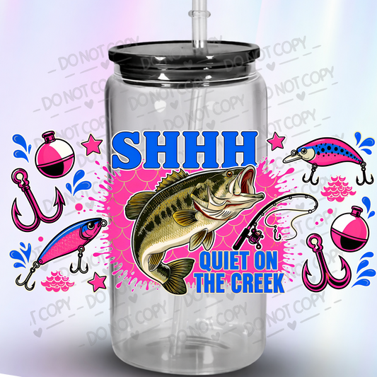 Shhh Quiet On The Creek Bass Fishing UV DTF Wrap