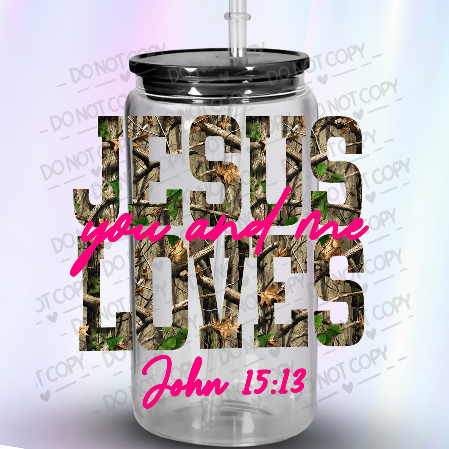 Jesus Loves You and Me UV DTF Decal