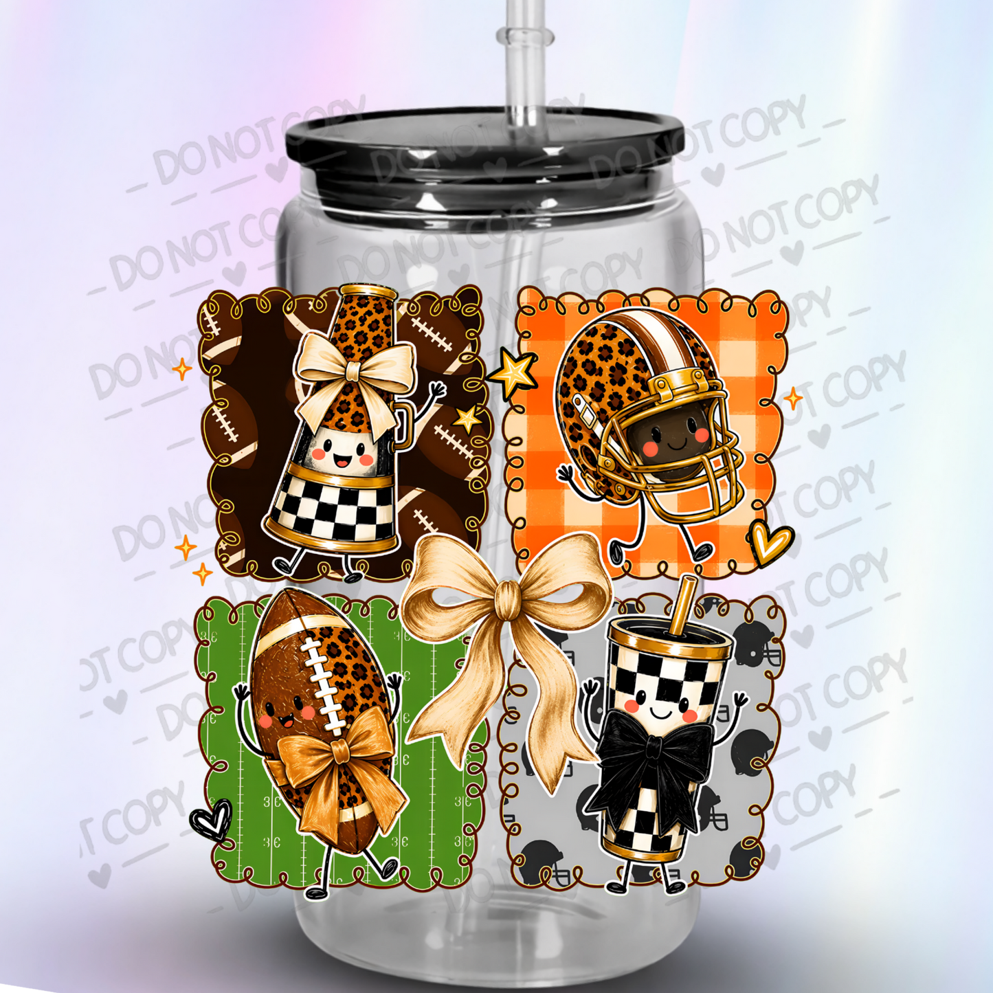 Cute Football Characters Set UV DTF Decal