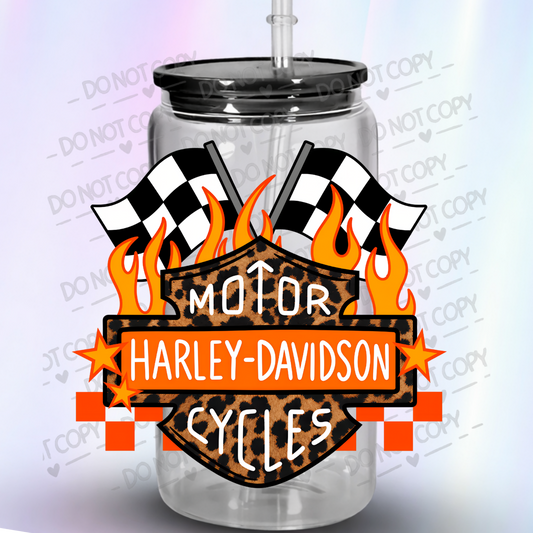 HD Leopard Flames Logo UV DTF Decal
