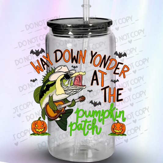 Way Down Yonder Pumpkin Patch Bass UV DTF Decal