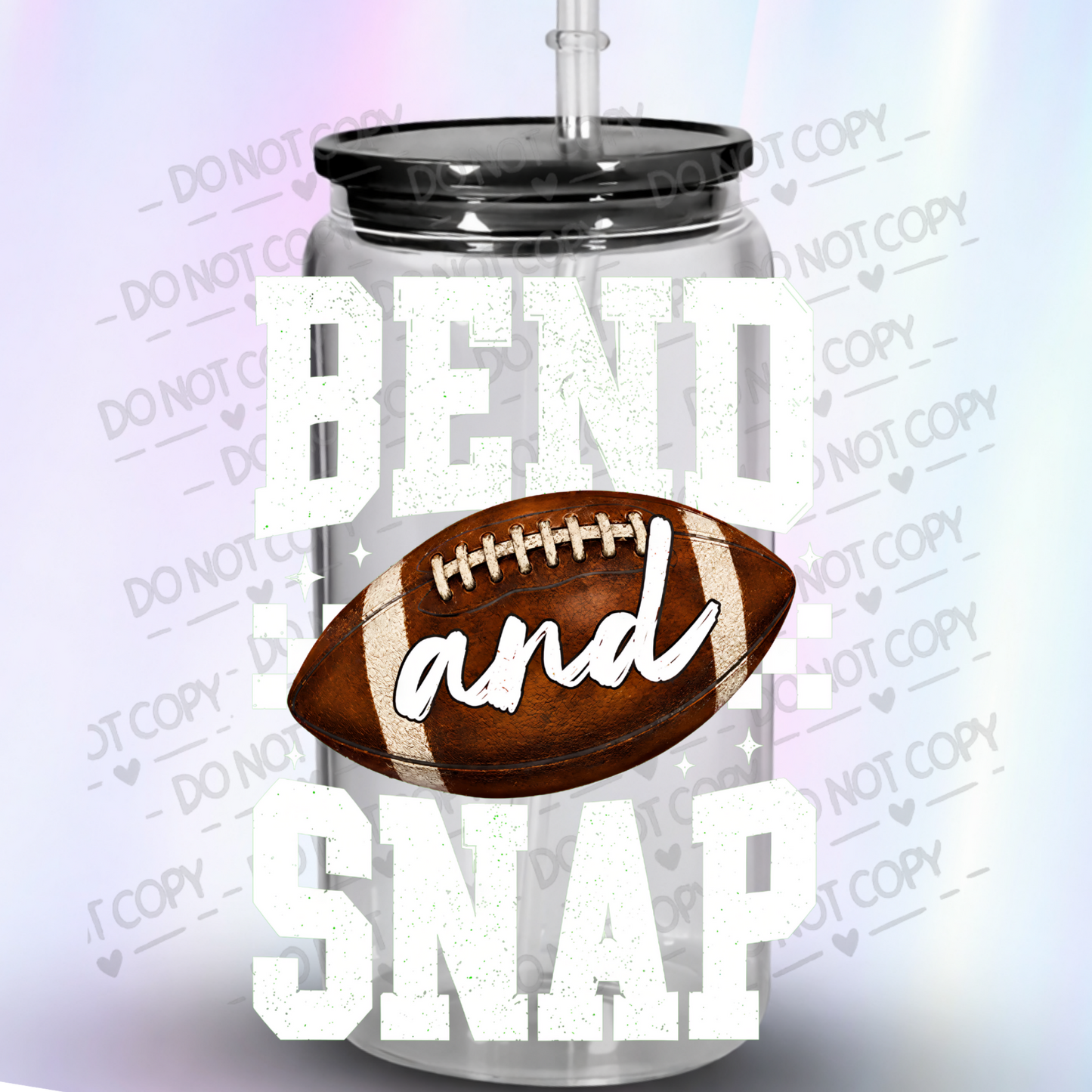Distressed Football "And" Script UV DTF Decal