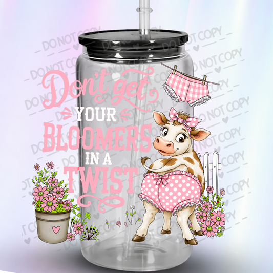 Don't Get Your Bloomers Twisted Cow UV DTF Decal