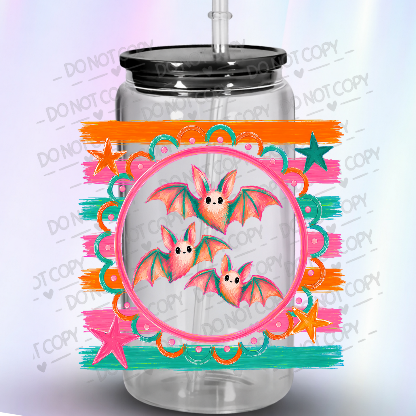Cute Bats Trio This is a UV DTF Decal