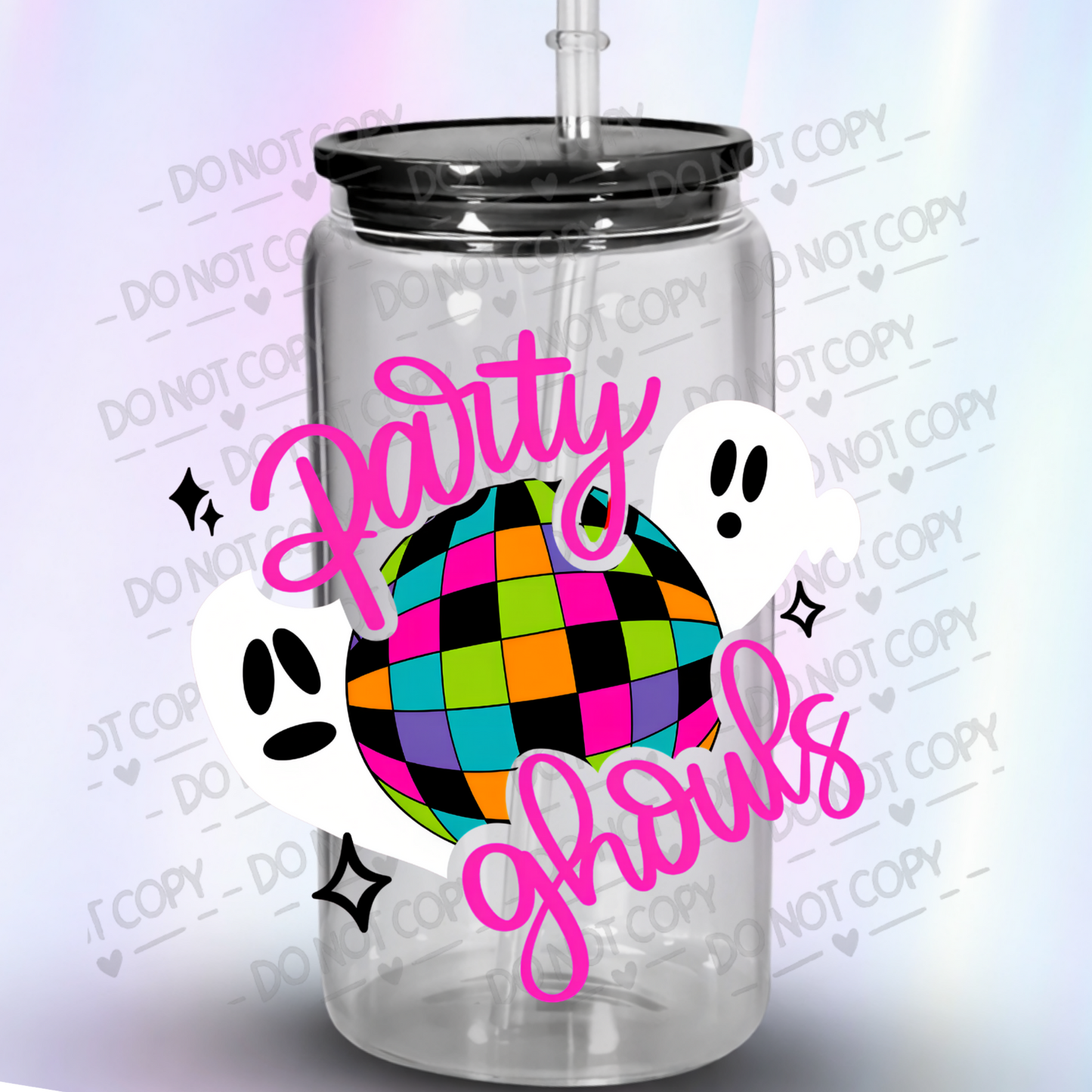 Party Ghouls Halloween Disco Ball UV DTF Decal