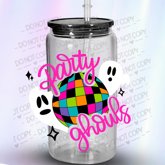 Party Ghouls Halloween Disco Ball UV DTF Decal
