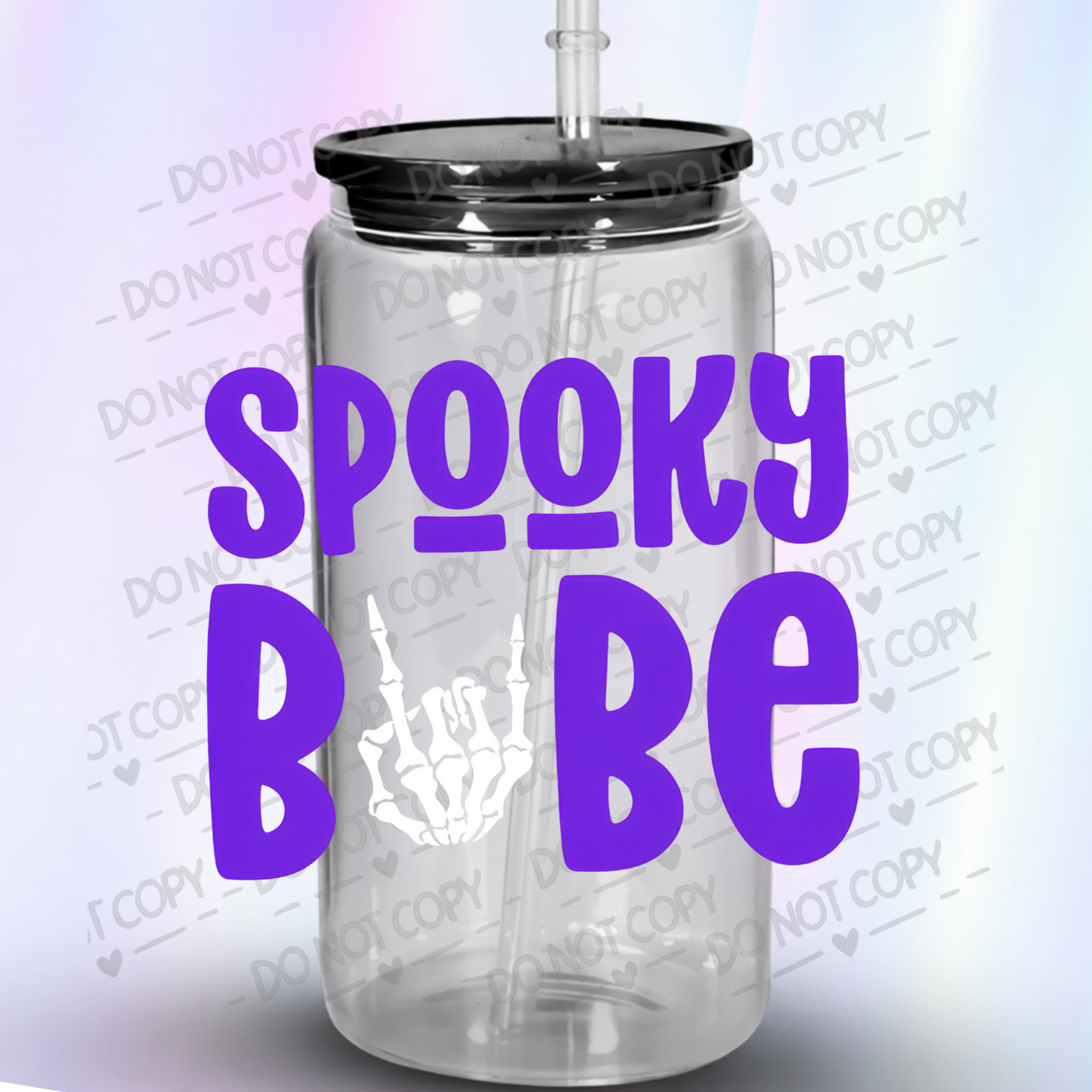 Spooky Babe Purple Halloween UV DTF Decal