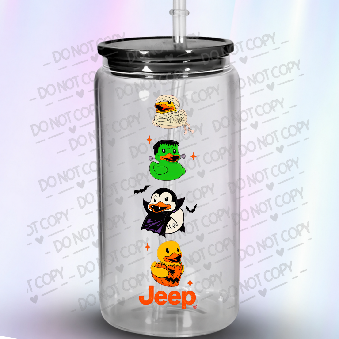 Halloween Rubber Duck Four Pack UV DTF Decal