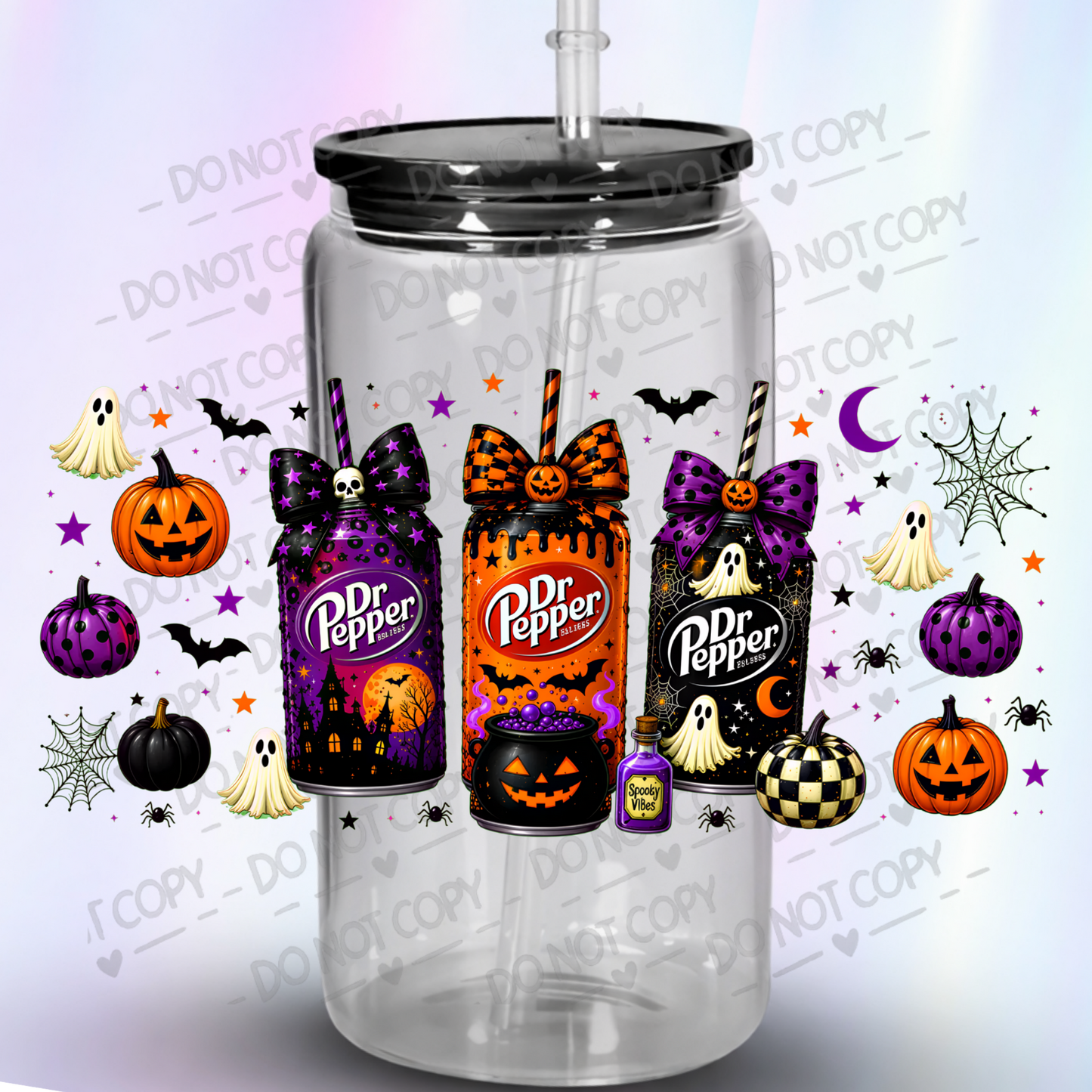 Halloween Dr Pepper Cans UV DTF Wrap