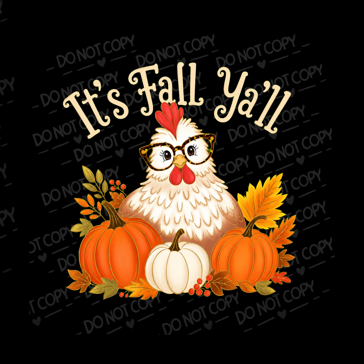 Sassy Fall Chicken Pumpkins UV DTF Decal