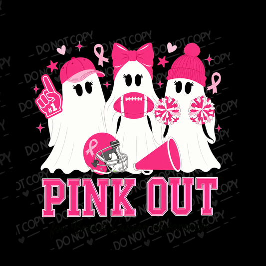 Pink Out Breast Cancer Awareness Ghosts UV DTF Decal