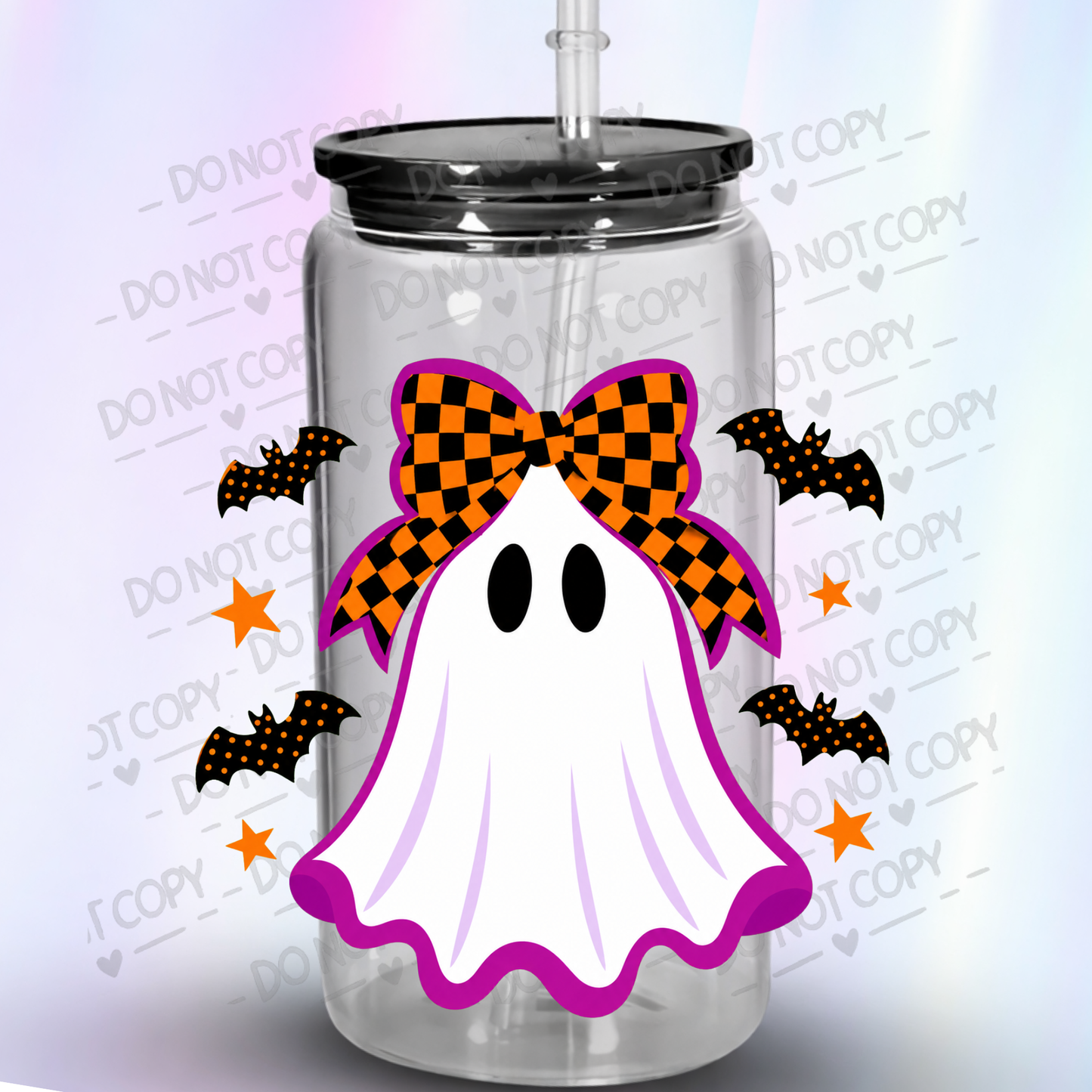 Cute Ghost Bow Halloween UV DTF Decal
