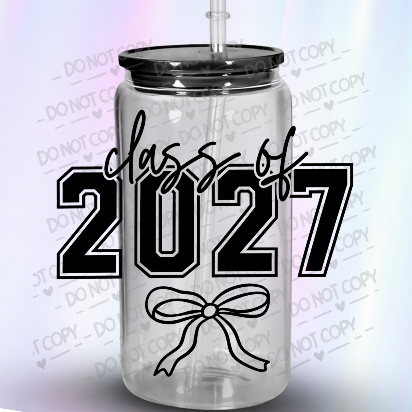 Class of 2027 Bow Graduation UV DTF Decal