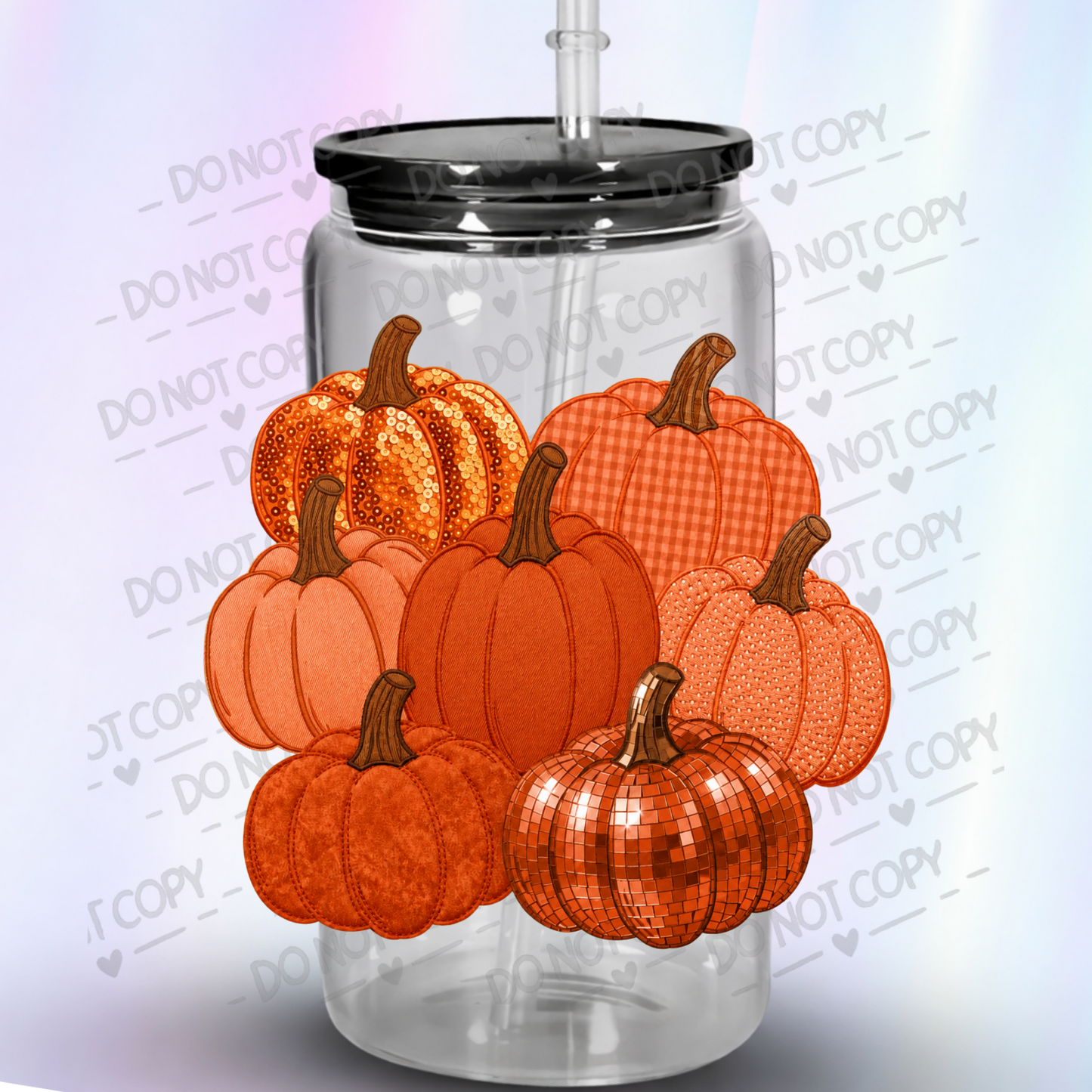 Textured Pumpkin Patch Cluster is a UV DTF Decal