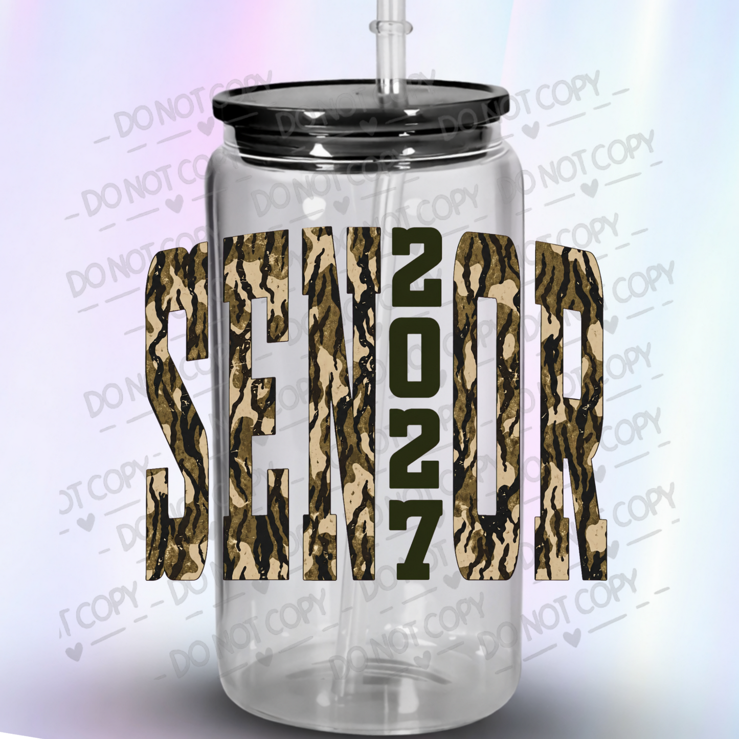 Senior 2027 Camo Mossy Oak UV DTF Decal