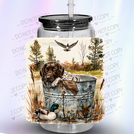 German Shorthaired Pointer Duck Hunting is a UV DTF Decal