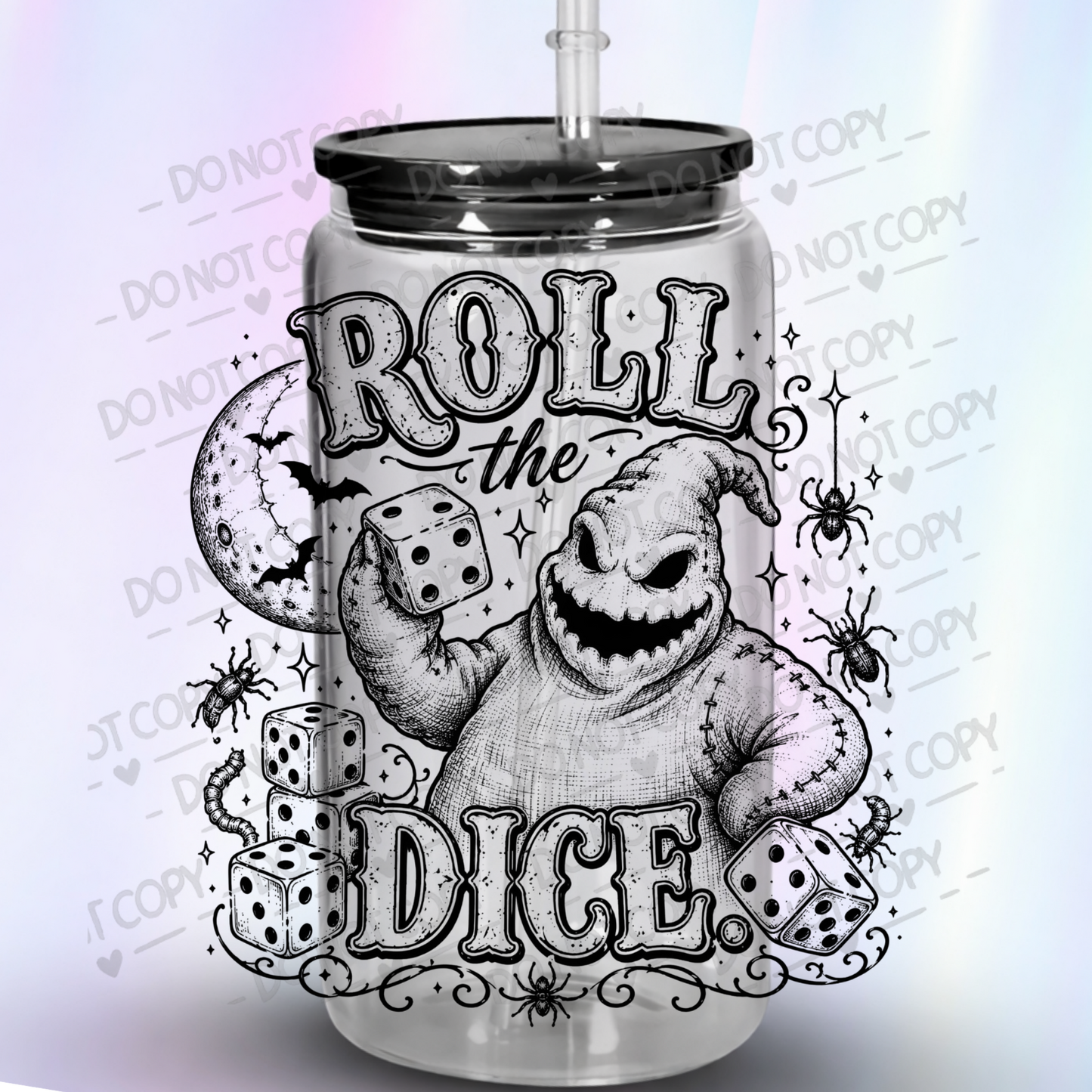 Oogie Boogie Roll The Dice UV DTF Decal