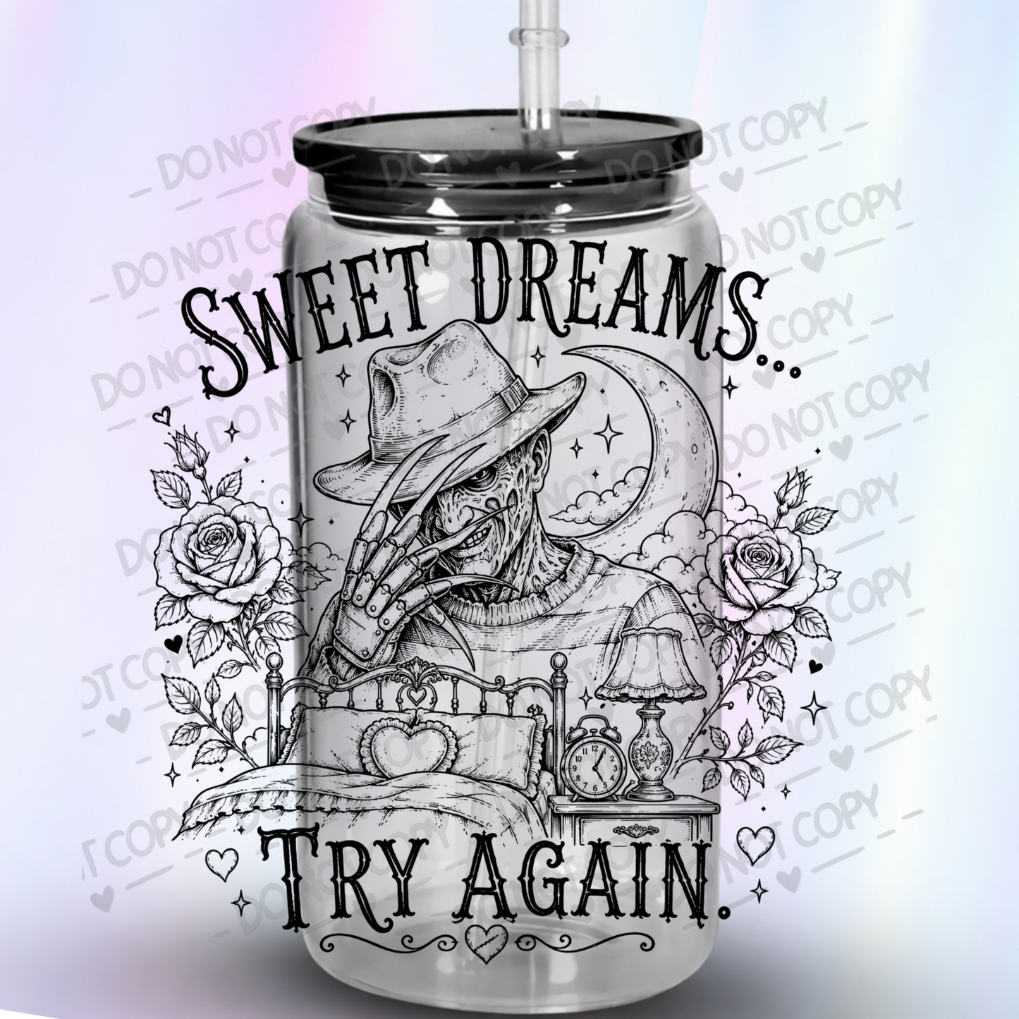 Freddy Krueger Sweet Dreams UV DTF Decal