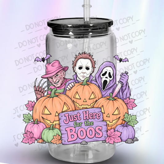 Freddy Michael Ghostface Just Here for the Boos UV DTF Decal