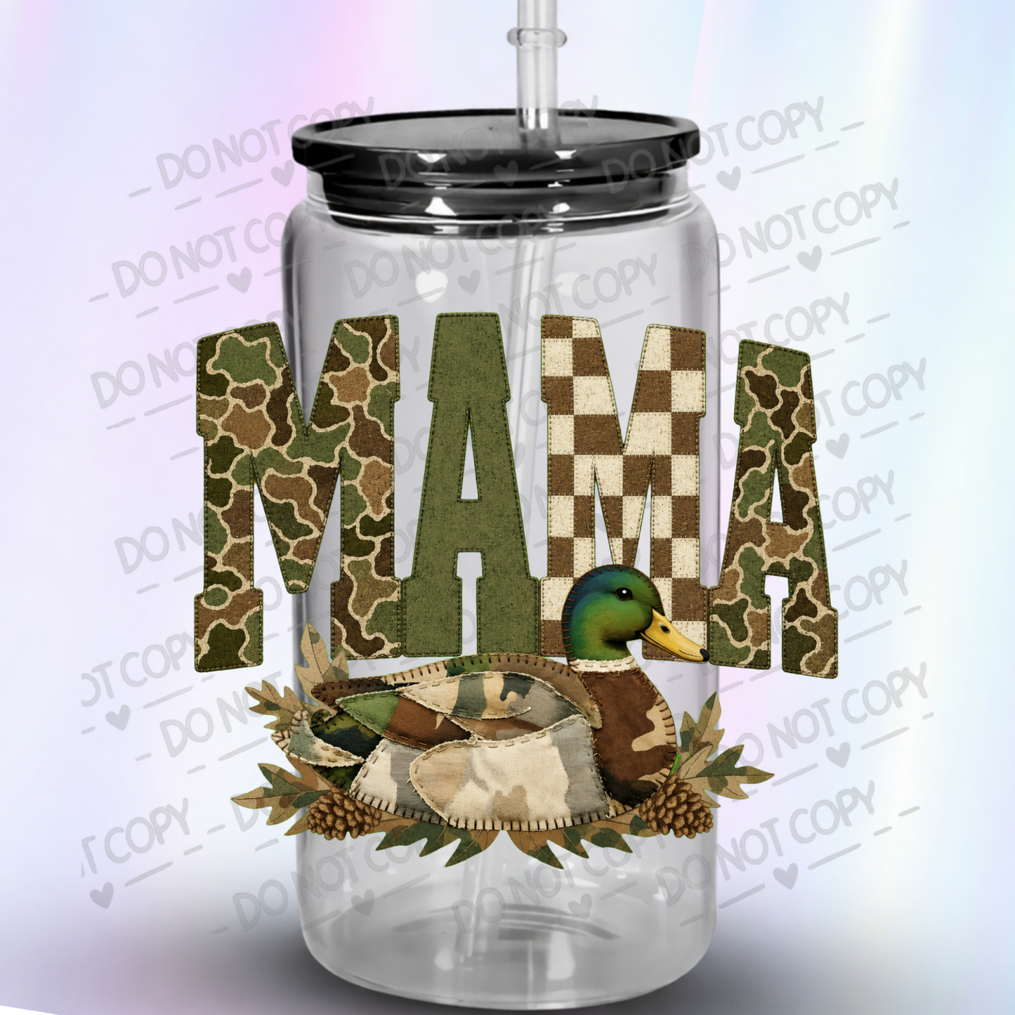 Camo Mama Mallard Duck UV DTF Decal