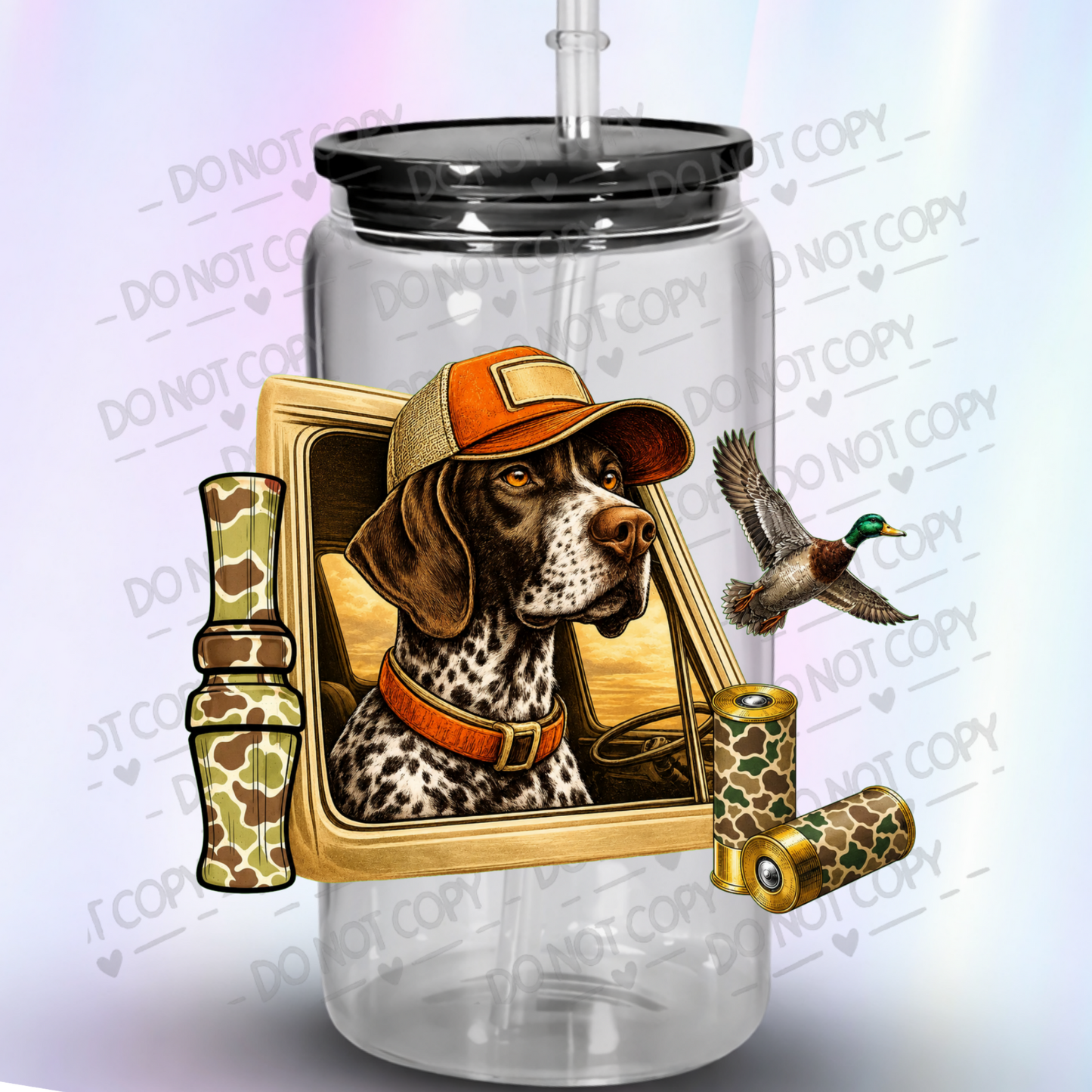 German Shorthair Hunting Dog UV DTF Decal