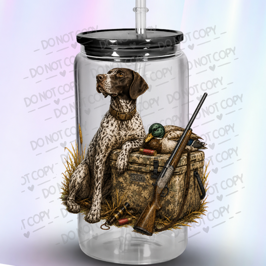 German Shorthaired Pointer Duck Hunting UV DTF Decal
